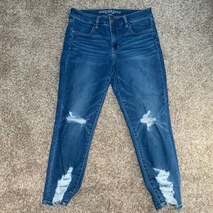 American Eagle Distressed Jegging Crop Jeans